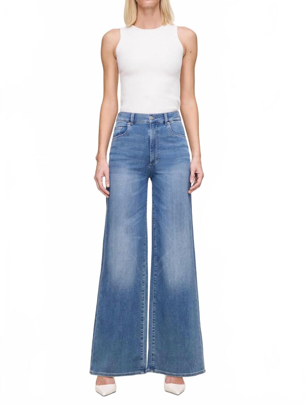 NEW DL1961 - WOMEN'S hepburn wide leg jean - 32" in north current